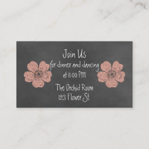 Cartes d'accueil Wild Peach Roses Chalkboard