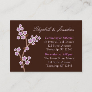 Cartes d'adresse Mariage Brown Purple Cherry Bloss