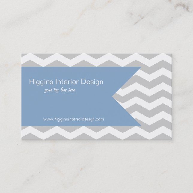 Cartes d'affaires Grey Chevron (Devant)