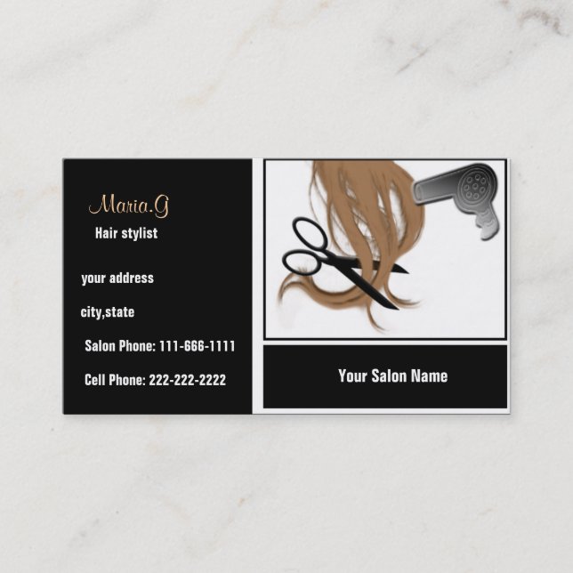Cartes d'affaires Hair Salon (Devant)