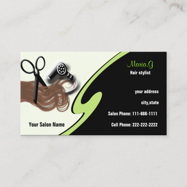 Cartes d'affaires Hair Salon (Devant)