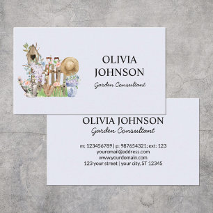 Cartes d'affaires pour outils de jardinage de plan