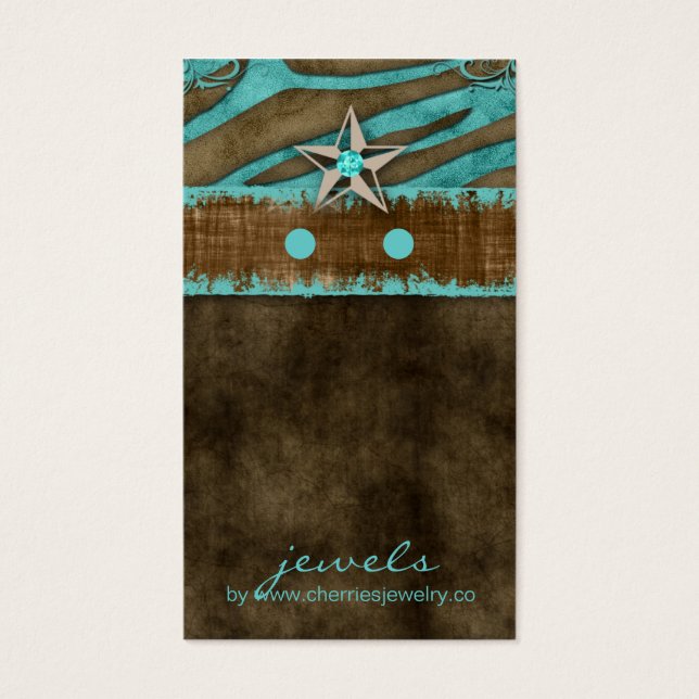 Cartes d'affichage à oreilles joaillerie Zebra Sta (Devant)