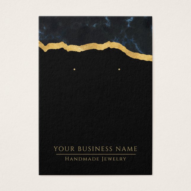 Cartes d'affichage Abstraites en marbre noir or (Devant)