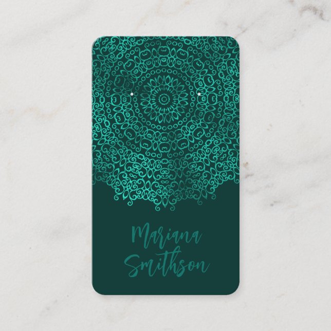 Cartes d'affichage élégantes et turquoise Mandala (Devant)