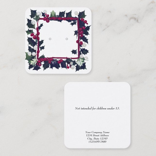 Cartes d'affichage personnalisées Vintage Holly (Devant / Derrière)