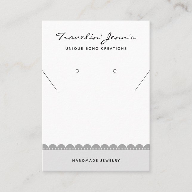 Cartes d'affichage pour bijoux de code QR d'entrep (Devant)