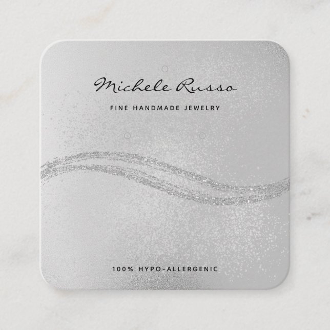 Cartes d'affichage pour bijoux QR de code en argen (Devant)