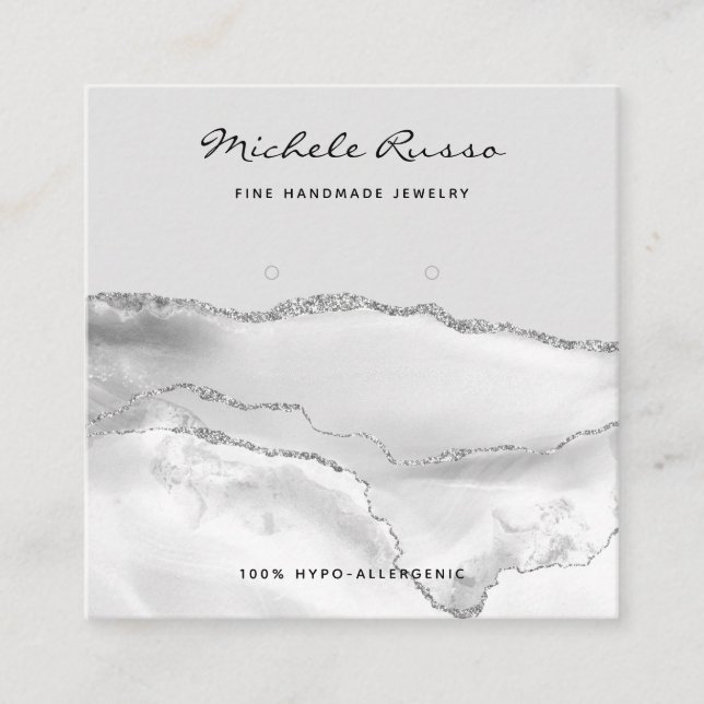 Cartes d'affichage pour bijoux QR de code en argen (Devant)