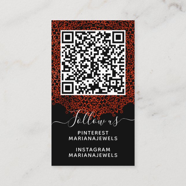 Cartes d'affichage rouge et noir gothique Mandala (Dos)