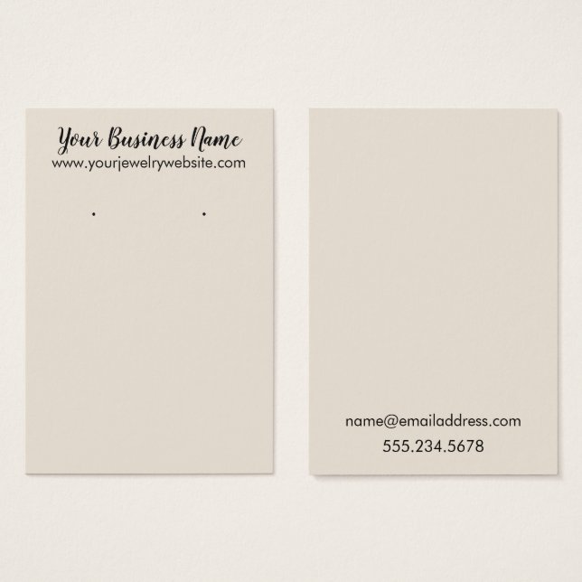 Cartes d'affichage simples à porter en crème (Devant & derrière)