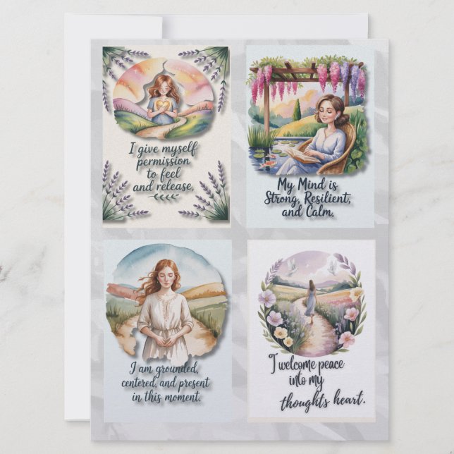 Cartes d'Affirmation Positives Imprimables et devi (Devant)