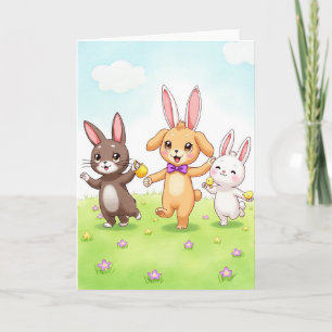 Cartes d'amis des animaux du printemps joyeux