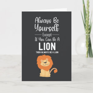 Cartes d'amour de lion mignon Animaux drôles Humou