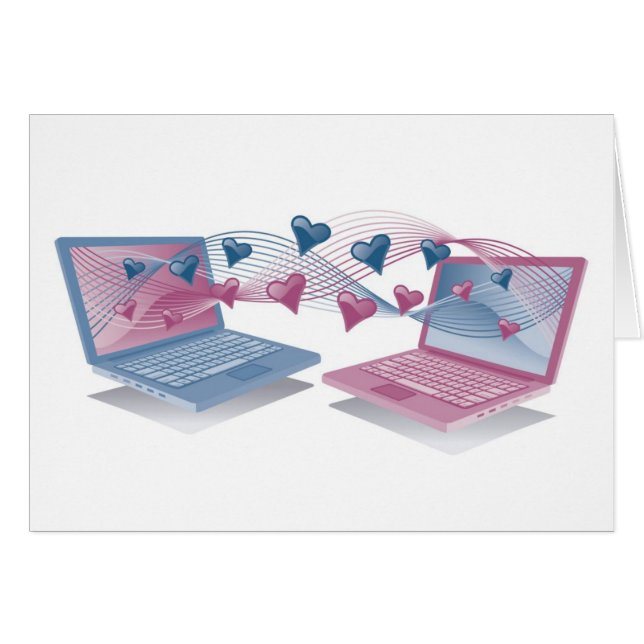 Cartes d'amour d'ordinateur portable (Devant horizontal)