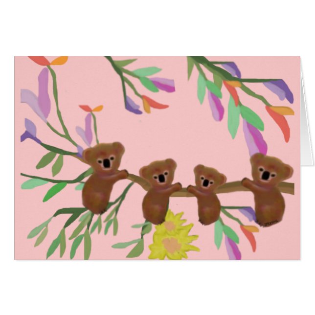 Cartes d'amusement de koala (Devant Horizontal)