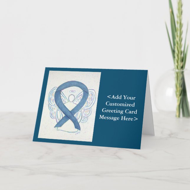 Cartes d'angle bleu Denim Awareness Ribbon (Devant)