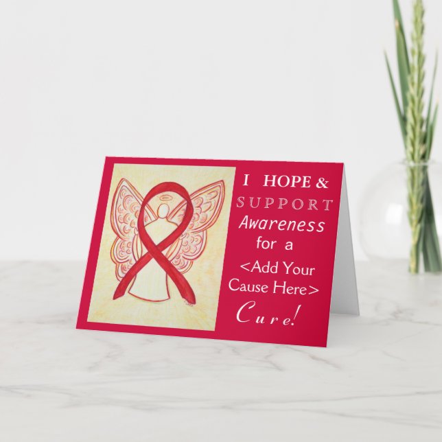 Cartes d'angle de cause personnalisées Red Awarene (Devant)