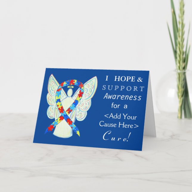 Cartes d'angle personnalisées Ruban de sensibilisa (Devant)