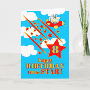 Cartes d'anniversaire 8 ans Petite Étoile Animaux