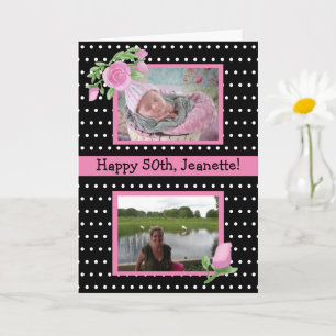 Cartes d'anniversaire à aquarelle rose Maintenant
