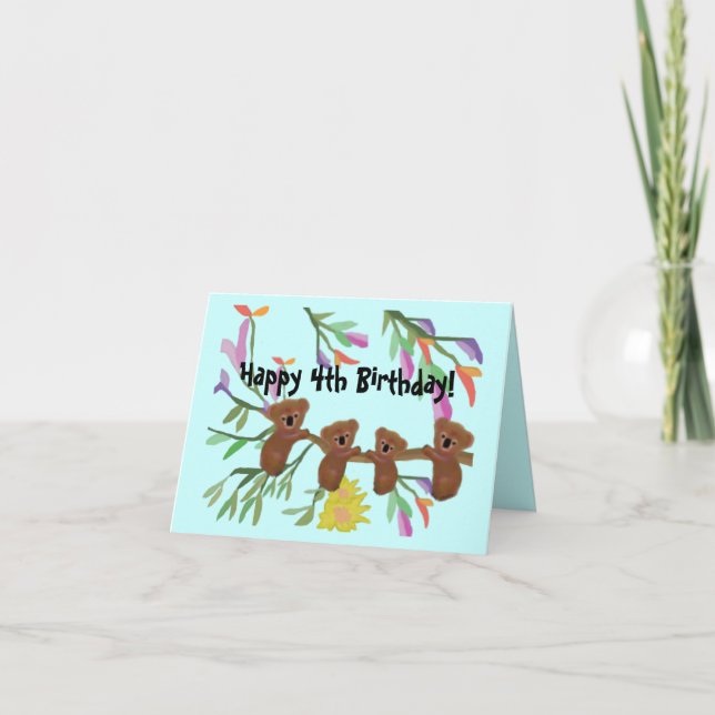 Cartes d'anniversaire adorables de Koalas (Devant)