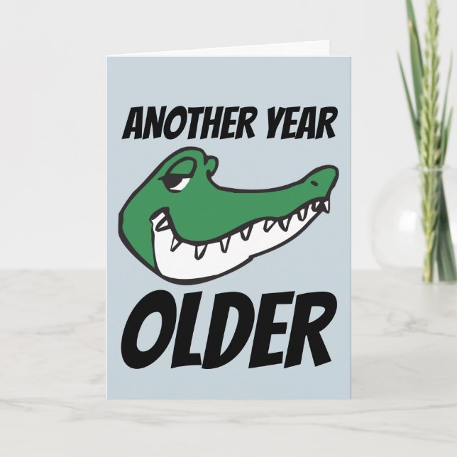 CARTES D'ANNIVERSAIRE ALLIGATOR FUNNY CROCODILE (Devant)