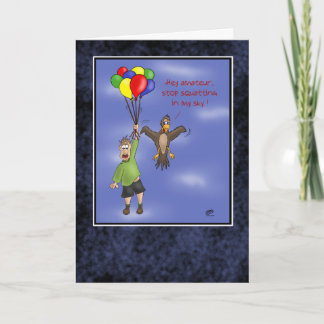 Cartes d'anniversaire amusantes : Ciel squattant
