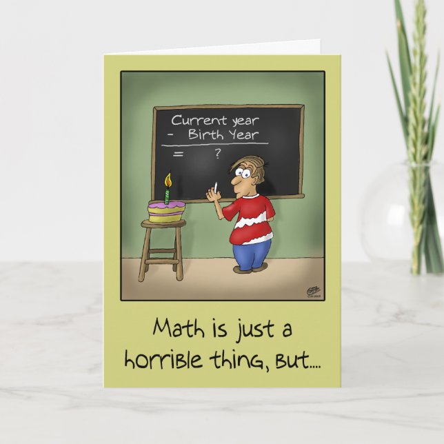 Cartes d'anniversaire amusantes : Maths d'annivers (Devant)