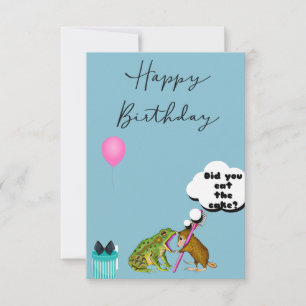 Cartes d'anniversaire amusantes "Souris et grenoui