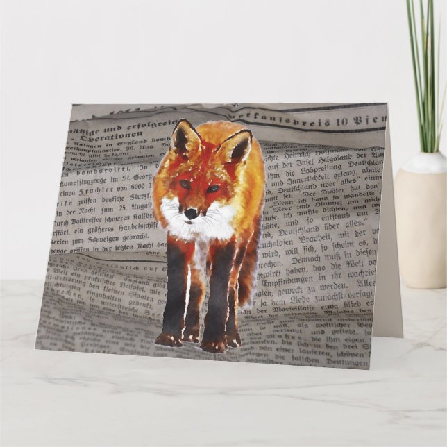 CARTES D'ANNIVERSAIRE ART FOX WATERCOLOR (Devant)