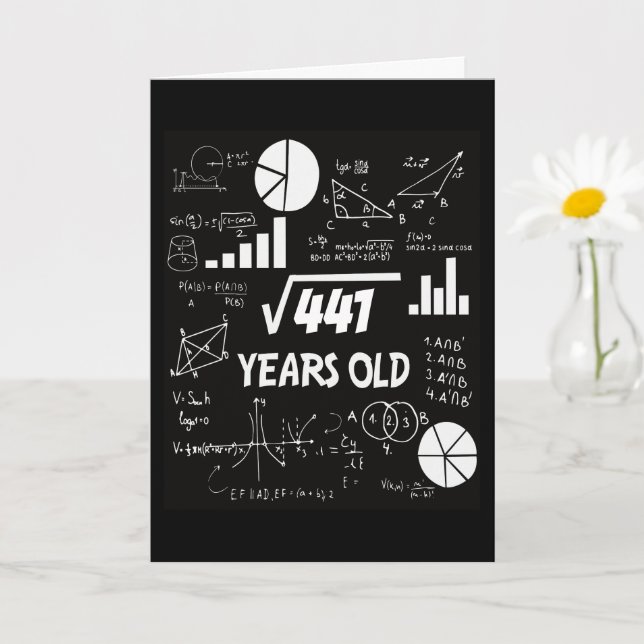 Cartes d'anniversaire avec équations et diagrammes (Petite plante)
