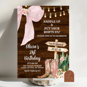 Cartes d'anniversaire Bottes de Cowgirl Rustique a