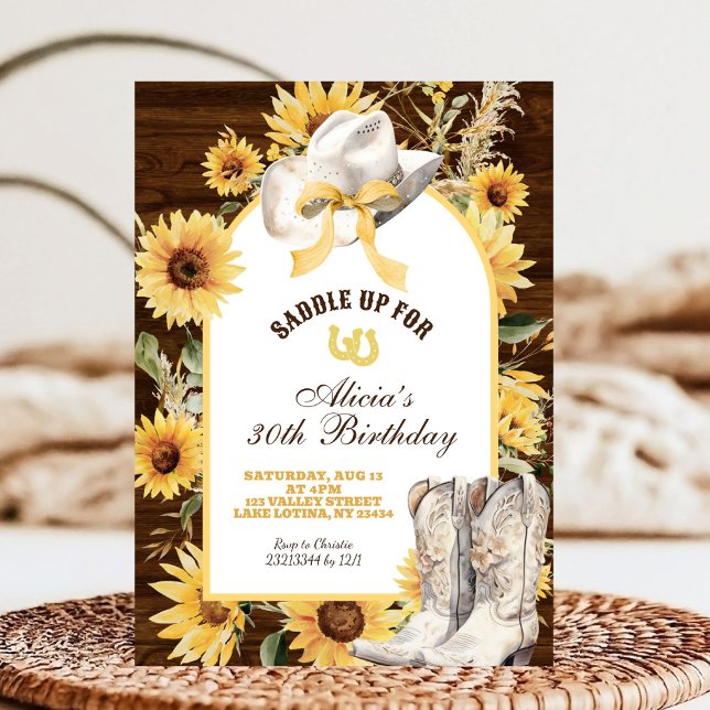 Cartes d'anniversaire Bottes Rustiques Tournesol (Créateur téléchargé)