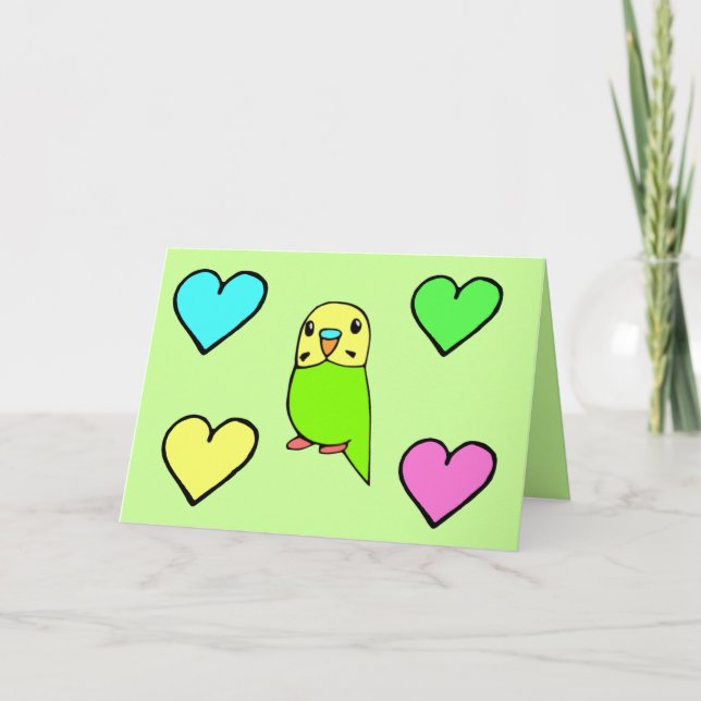 Cartes d'anniversaire Budgie (Devant)
