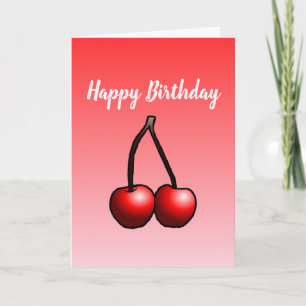Cartes d'anniversaire Cerises pliées