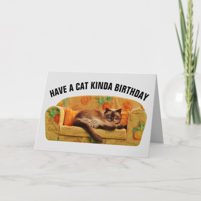 CARTES D'ANNIVERSAIRE CHAT FUNNY, UN CHAT ANNIVERS (Devant)