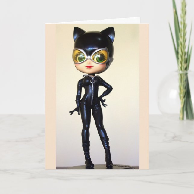 CARTES D'ANNIVERSAIRE CUTE CHAT LADY POUR ELLE (Devant)