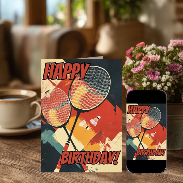 Cartes d'anniversaire de badminton (Créateur téléchargé)