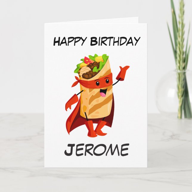 Cartes d'anniversaire de Burrito superhero pour en (Devant)