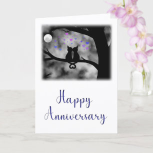 Cartes d'anniversaire de chats romantiques sous la