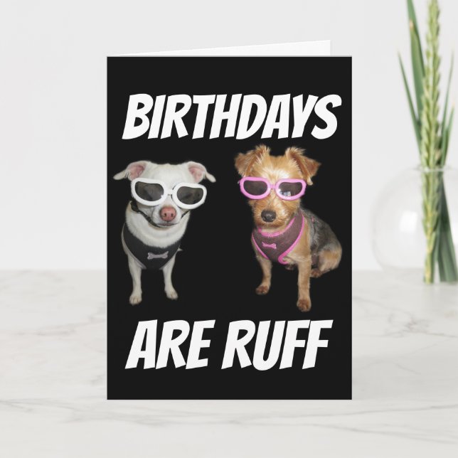 CARTES D'ANNIVERSAIRE DE CHIEN AMUSANT, RUFF (Devant)