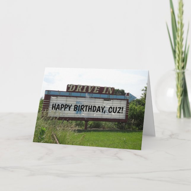 CARTES D'ANNIVERSAIRE DE COUSIN, CONDUIRE EN FILM (Devant)