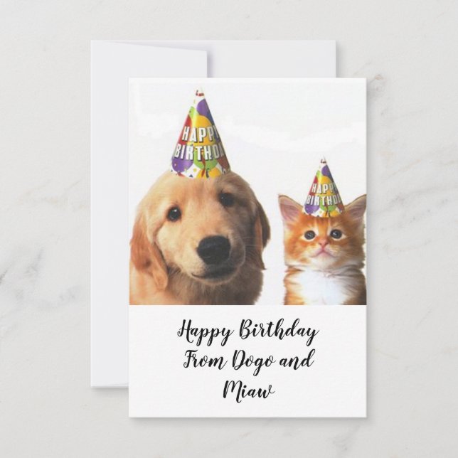 Cartes d'anniversaire de Dogo et Miaw (Devant)