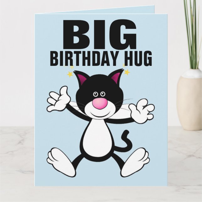CARTES D'ANNIVERSAIRE DE GRANDE TAILLE CAT HUG 8X1 (Devant)