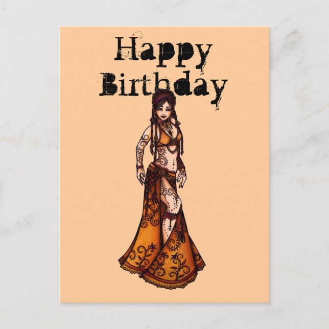 Cartes d'anniversaire de la danseuse du ventre (Devant)