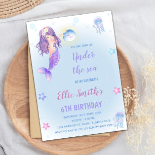 Cartes d'anniversaire de la petite sirène