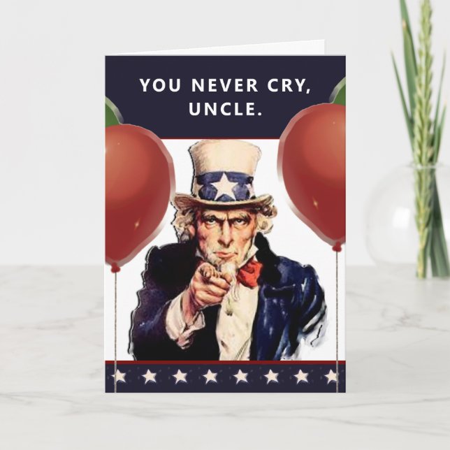 Cartes d'anniversaire de l'oncle drôle (Devant)