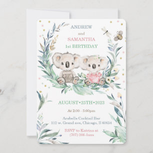 Cartes d'anniversaire de l'ours pour jumeaux