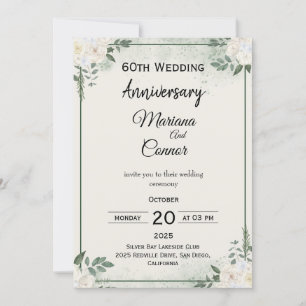 Cartes d'anniversaire de mariage à la végétation c
